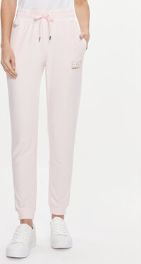 Różowe spodnie sportowe Emporio Armani z dresówki w stylu casual