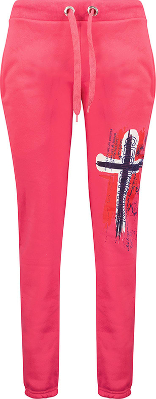 Różowe spodnie sportowe Geographical Norway w sportowym stylu z bawełny