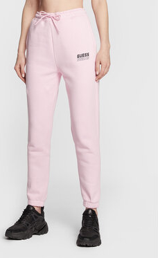 Różowe spodnie sportowe Guess z dresówki