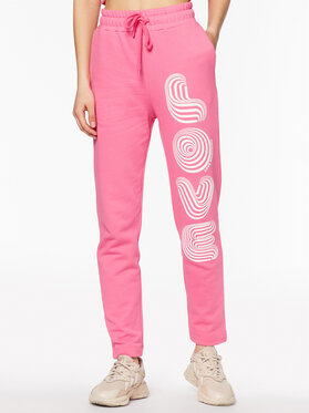 Różowe spodnie sportowe Love Moschino z dresówki