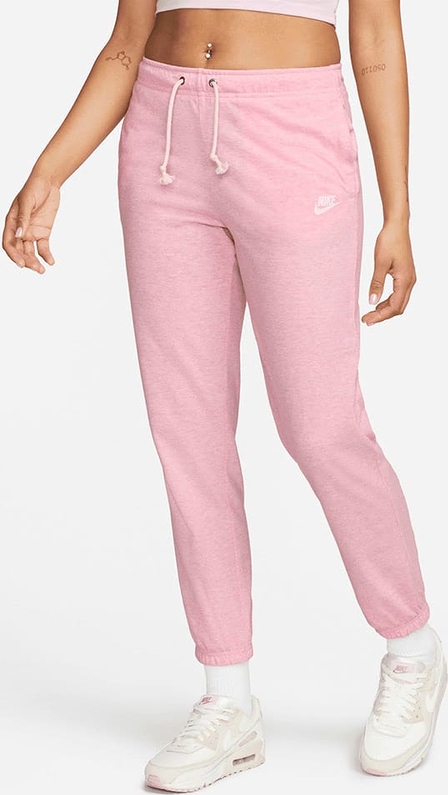 Różowe spodnie sportowe Nike z bawełny