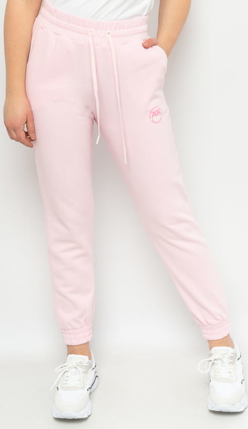 Różowe spodnie sportowe Pinko z bawełny