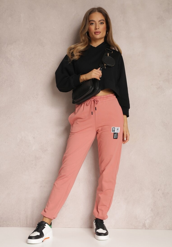 Różowe spodnie sportowe Renee z dresówki