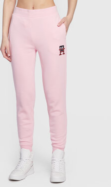 Różowe spodnie sportowe Tommy Hilfiger w sportowym stylu