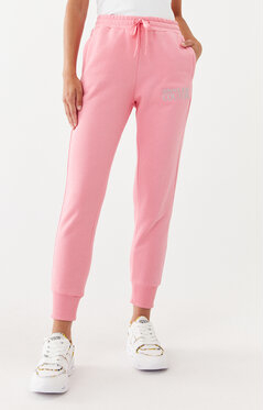 Różowe spodnie sportowe Versace Jeans w stylu casual