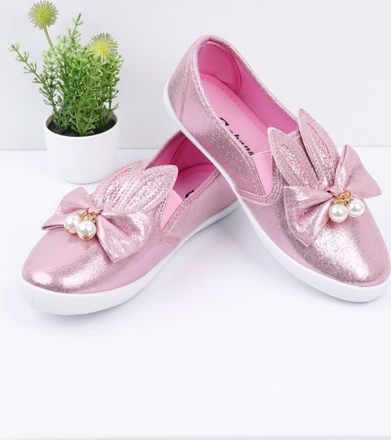 Różowe trampki dziecięce Yourshoes dla dziewczynek ze skóry
