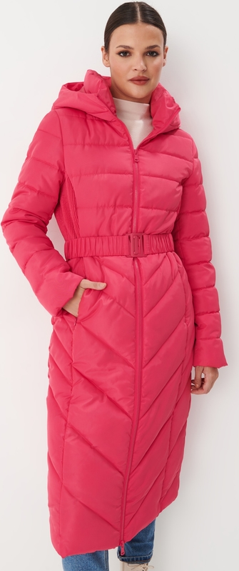 Różowy płaszcz Mohito z kapturem w stylu casual