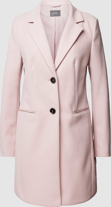 Różowy płaszcz Montego w stylu casual bez kaptura