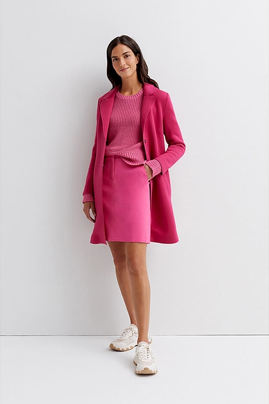 Różowy płaszcz More & More w stylu casual