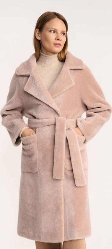 Różowy płaszcz Ochnik bez kaptura w stylu casual
