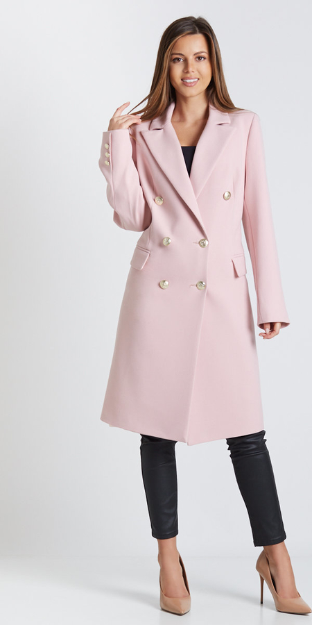 Różowy płaszcz Salme w stylu klasycznym