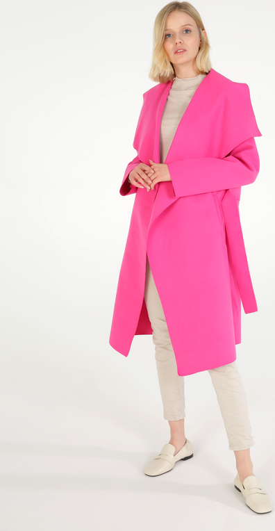 Różowy płaszcz Unisono w stylu casual