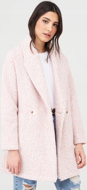 Różowy płaszcz V by Very w stylu casual