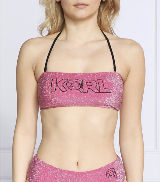 Różowy strój kąpielowy Karl Lagerfeld w młodzieżowym stylu
