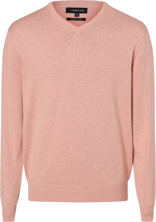 Różowy sweter Andrew James z bawełny