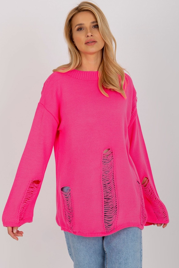 Różowy sweter Badu w stylu casual