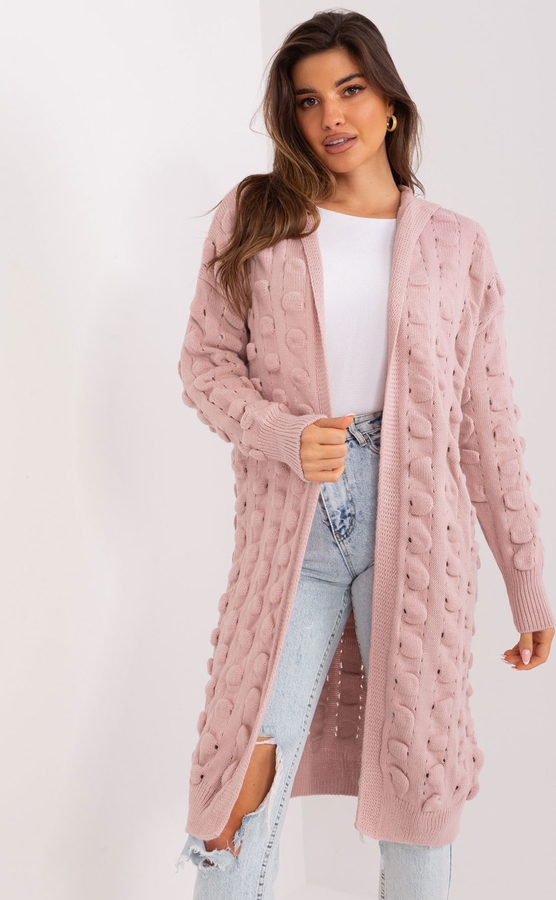 Różowy sweter Badu z wełny w stylu casual