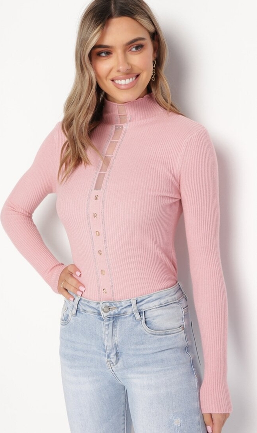Różowy sweter born2be