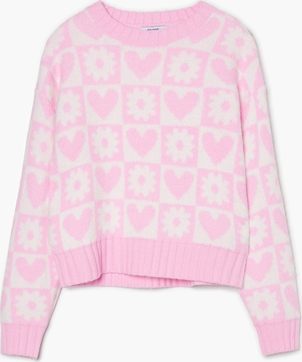 Różowy sweter Cropp