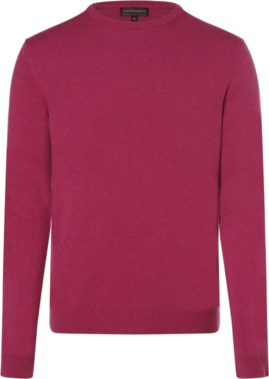 Różowy sweter Finshley & Harding w stylu casual z okrągłym dekoltem