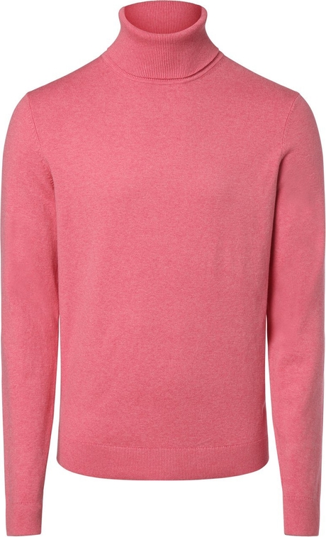 Różowy sweter Finshley & Harding z bawełny w stylu casual z golfem