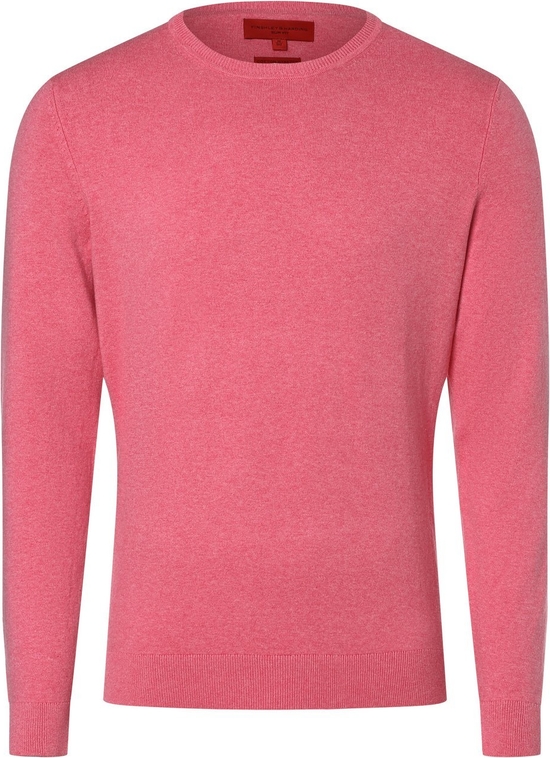Różowy sweter Finshley & Harding z okrągłym dekoltem w stylu casual z dzianiny