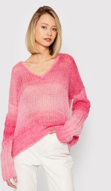 Różowy sweter Guess w stylu casual