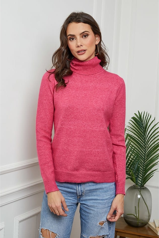 Różowy sweter Joséfine z bawełny w stylu casual