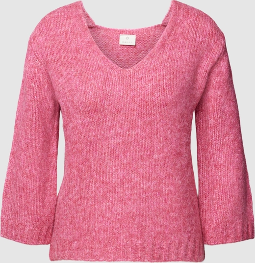 Różowy sweter Kaffe z bawełny w stylu casual