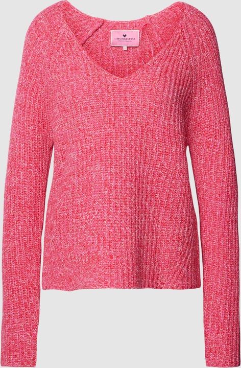 Różowy sweter Lieblingsstück z bawełny