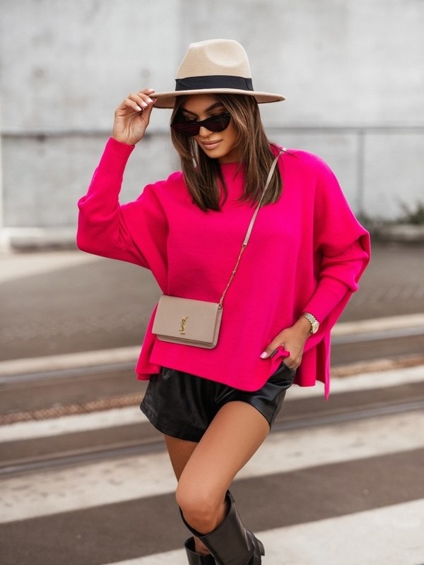 Różowy sweter Lisa Mayo w stylu klasycznym