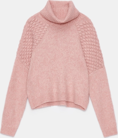 Różowy sweter Mohito w stylu casual z wełny