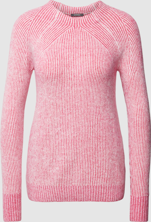 Różowy sweter Montego w stylu casual