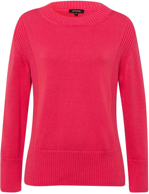 Różowy sweter More & More w stylu casual z bawełny