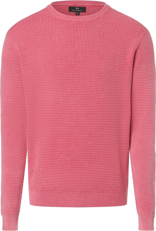 Różowy sweter Nils Sundström w stylu casual z bawełny