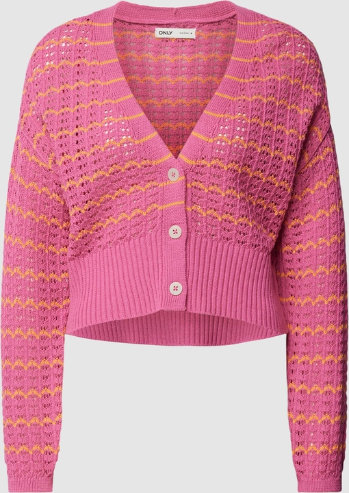Różowy sweter Only w stylu casual z bawełny