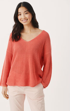 Różowy sweter Part Two w stylu casual