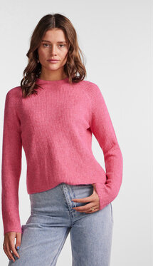 Różowy sweter Pieces w stylu casual