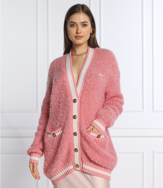 Różowy sweter Pinko w stylu casual z wełny