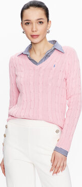 Różowy sweter POLO RALPH LAUREN w stylu casual