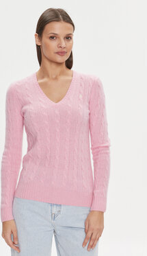 Różowy sweter POLO RALPH LAUREN w stylu casual
