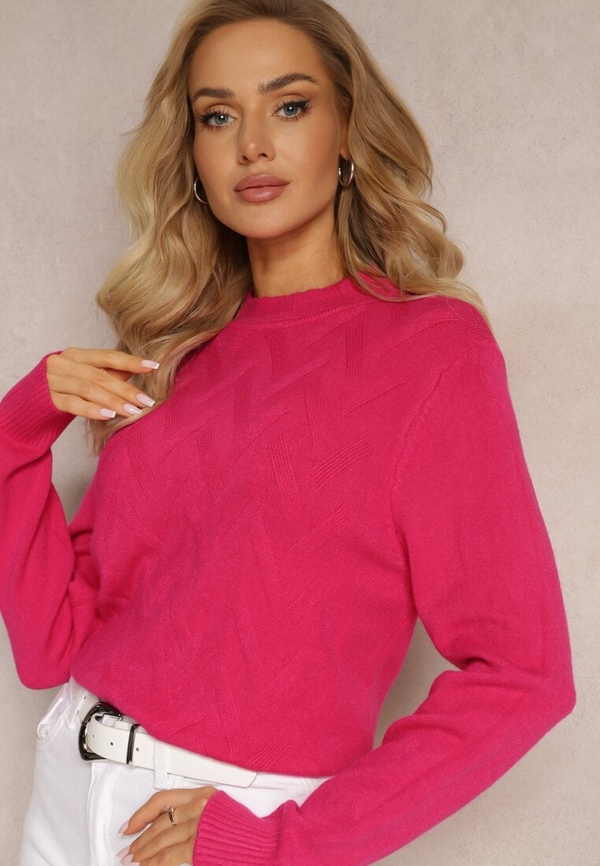 Różowy sweter Renee w stylu casual