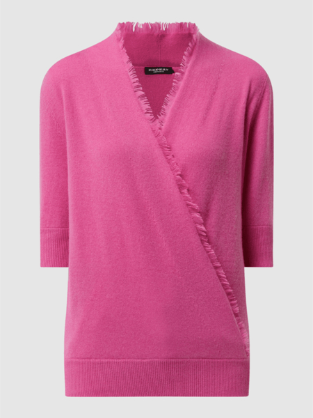 Różowy sweter Repeat w stylu casual z kaszmiru