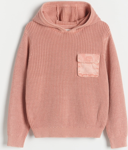 Różowy sweter Reserved z bawełny