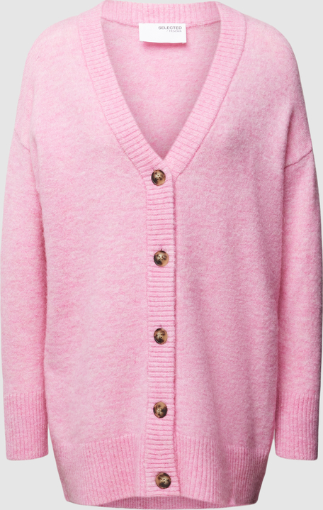 Różowy sweter Selected Femme w stylu casual z bawełny