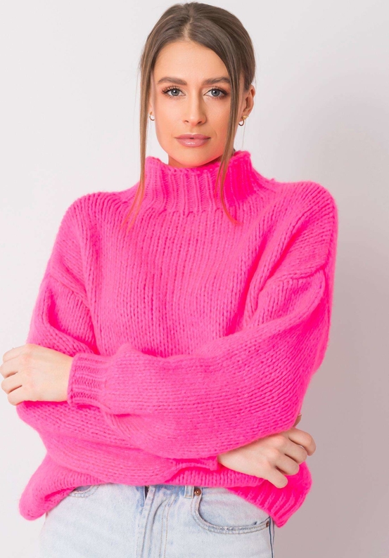 Różowy sweter Sheandher.pl w stylu casual