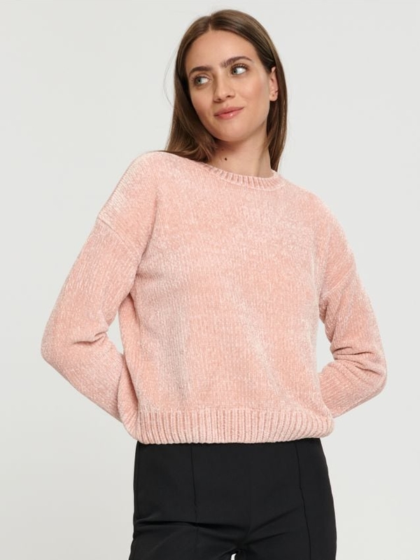Różowy sweter Sinsay w stylu casual