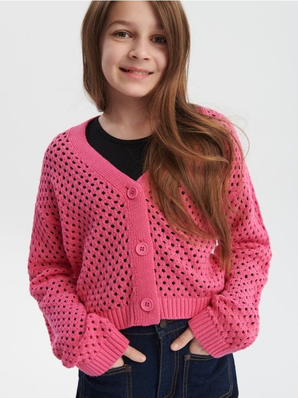 Różowy sweter Sinsay z bawełny