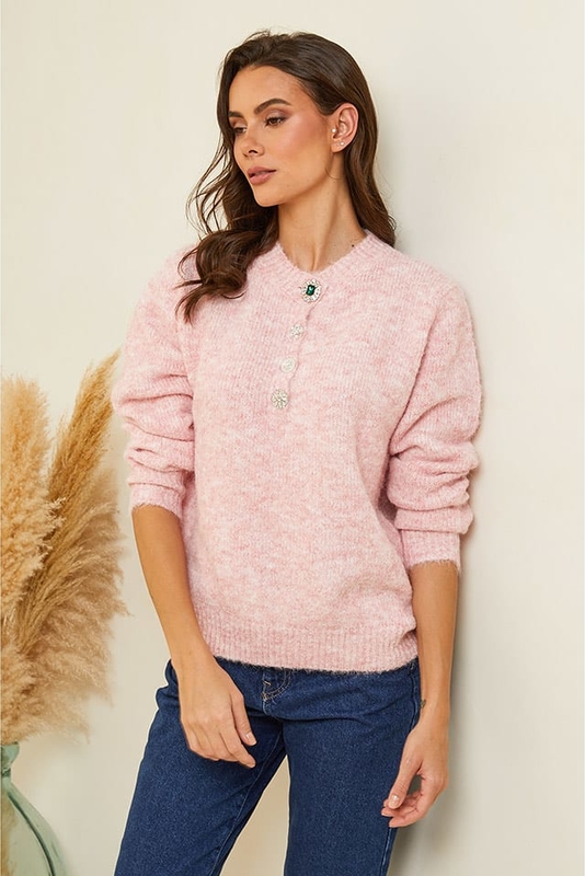 Różowy sweter Soft Cashmere z kaszmiru
