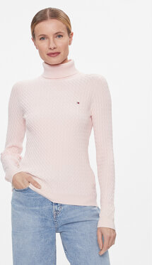 Różowy sweter Tommy Hilfiger w stylu casual